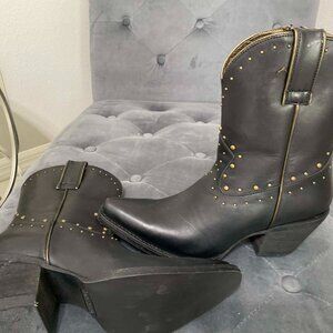 NEW Forastero Women Premium Leather Western Short Boots Black Size 8 RETAIL $289